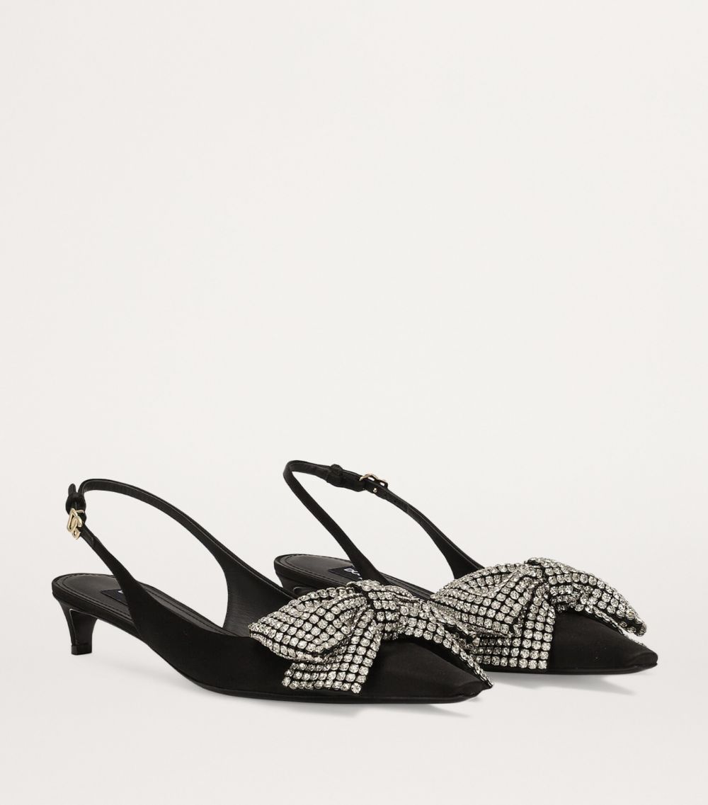 Dolce & Gabbana Dolce & Gabbana Satin Bow Slingback Pumps