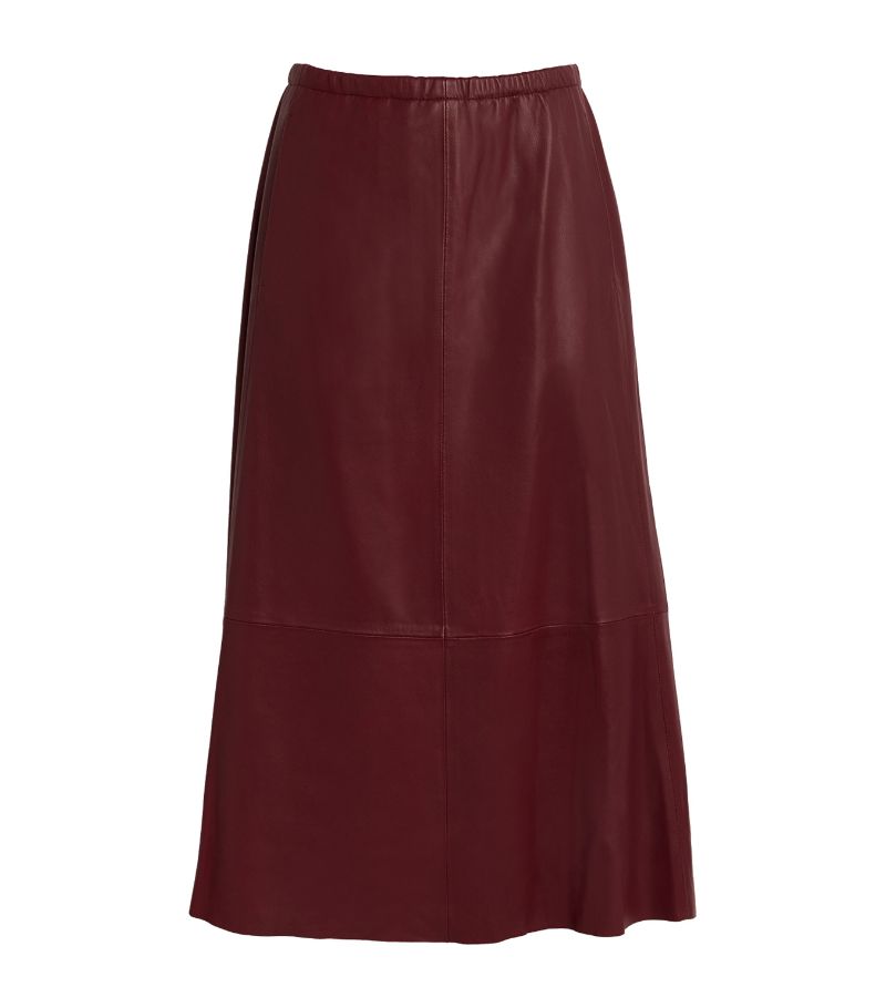 Vince Vince Lambskin Gathered Midi Skirt