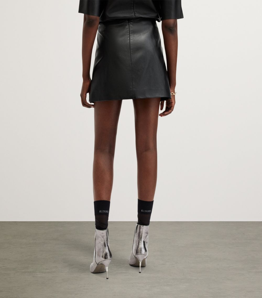 Allsaints Allsaints Leather Renai Mini Skirt