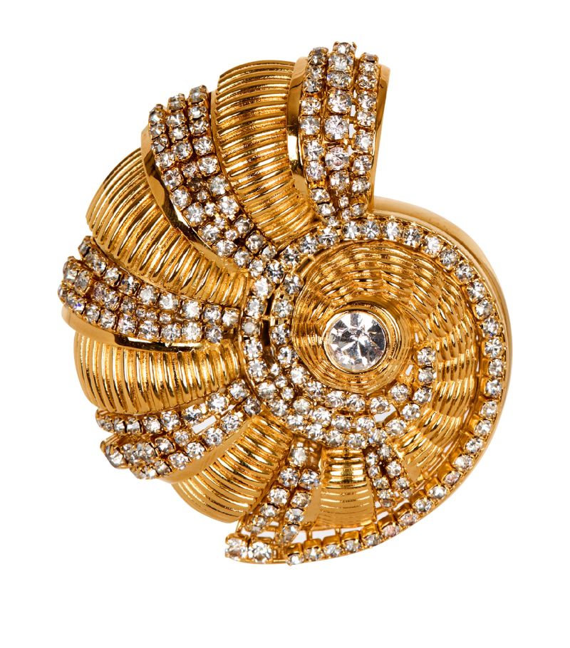 Balmain Balmain Crystal-Embellished Snail Brooch