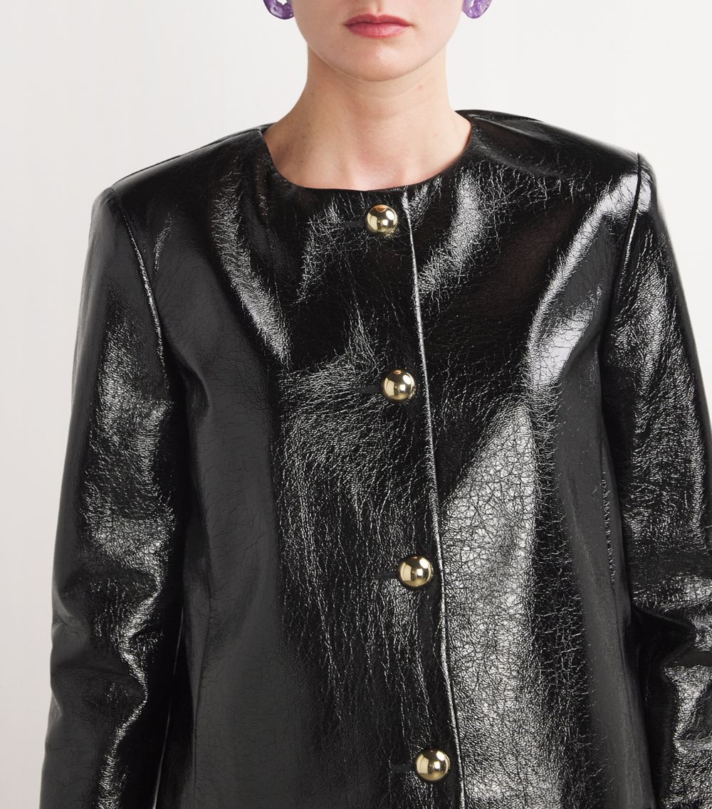 Max & Co. Max & Co. Faux Leather Cropped Jacket