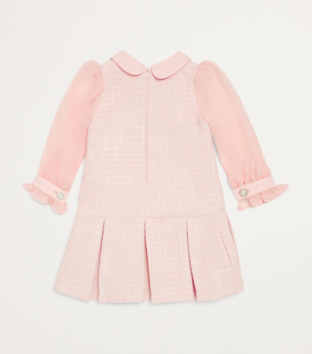 Patachou Patachou Tweed Chiffon-Sleeve Dress (2-4 Years)