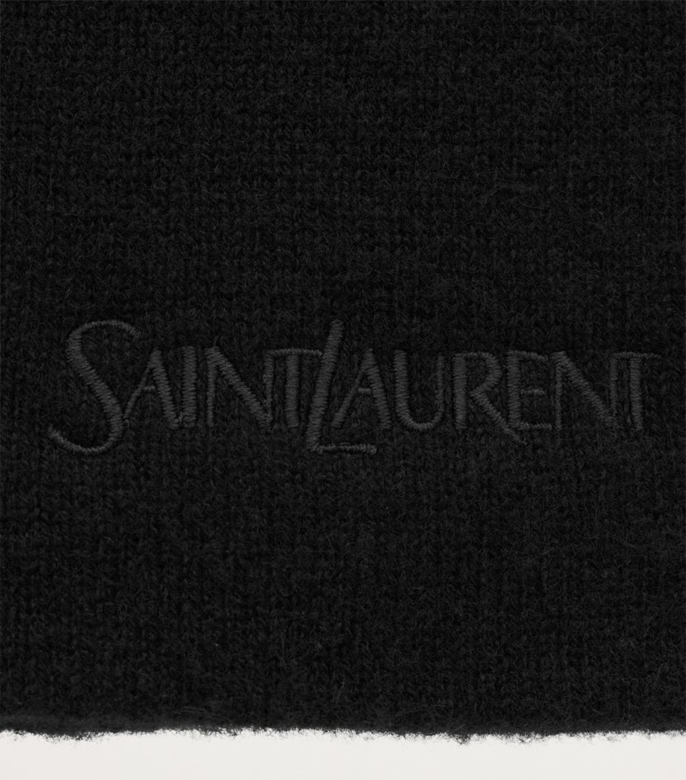 Saint Laurent Saint Laurent Cashmere Embroidered Logo Beanie