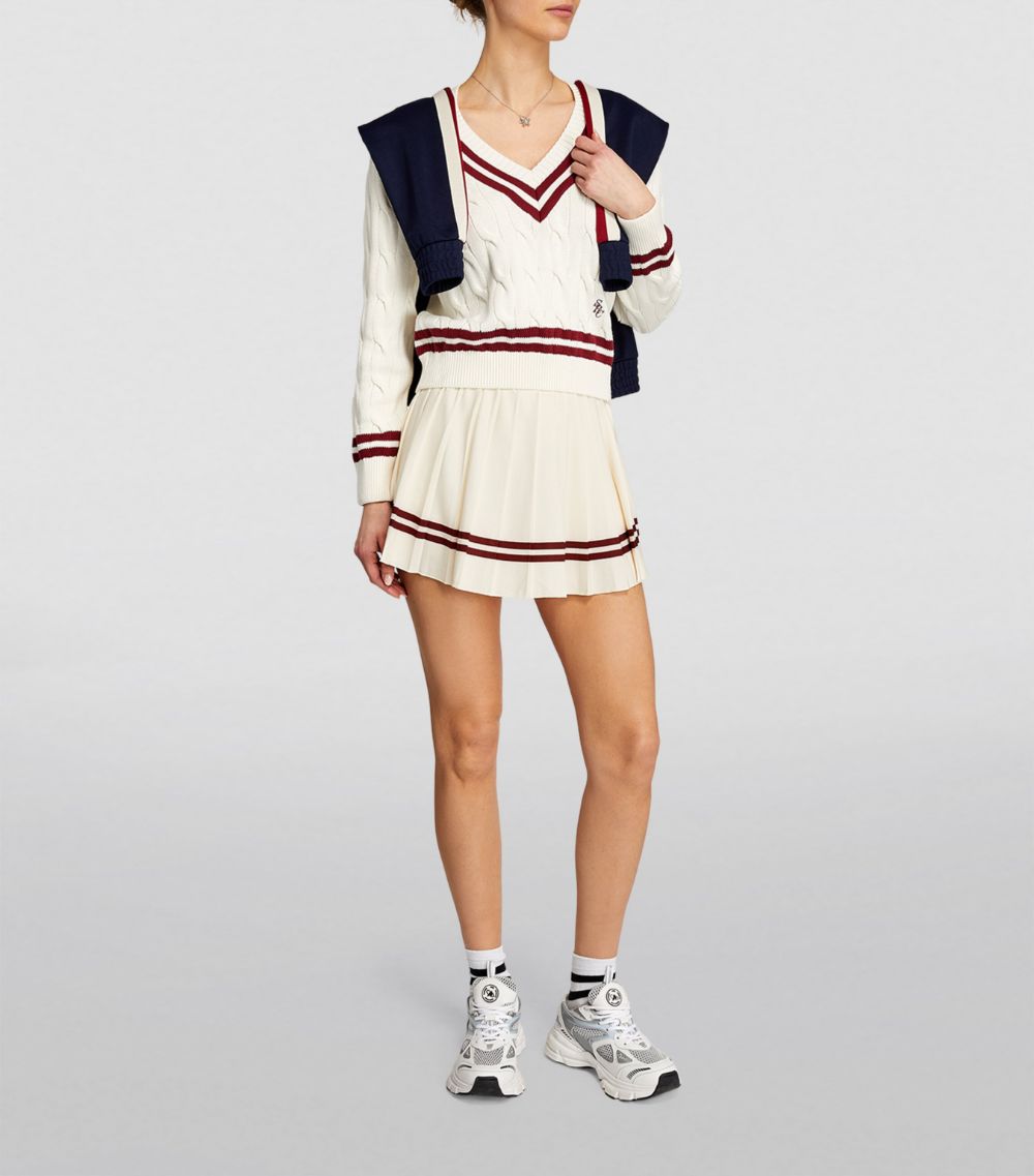 Sporty & Rich Sporty & Rich Logo Pleated Mini Skirt