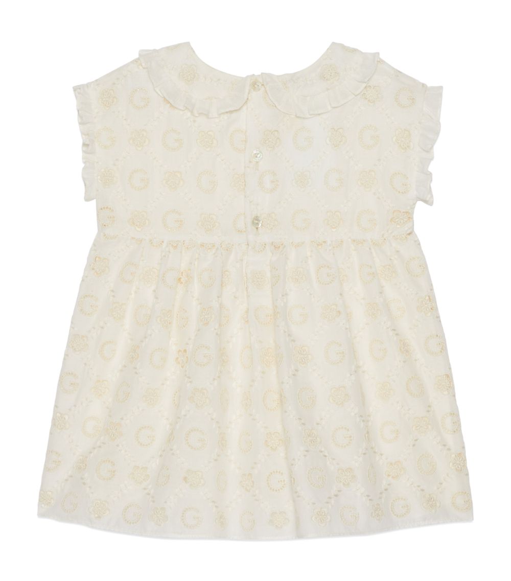 Gucci Gucci Kids Cotton Broderie Anglaise Dress (0-24 Months)