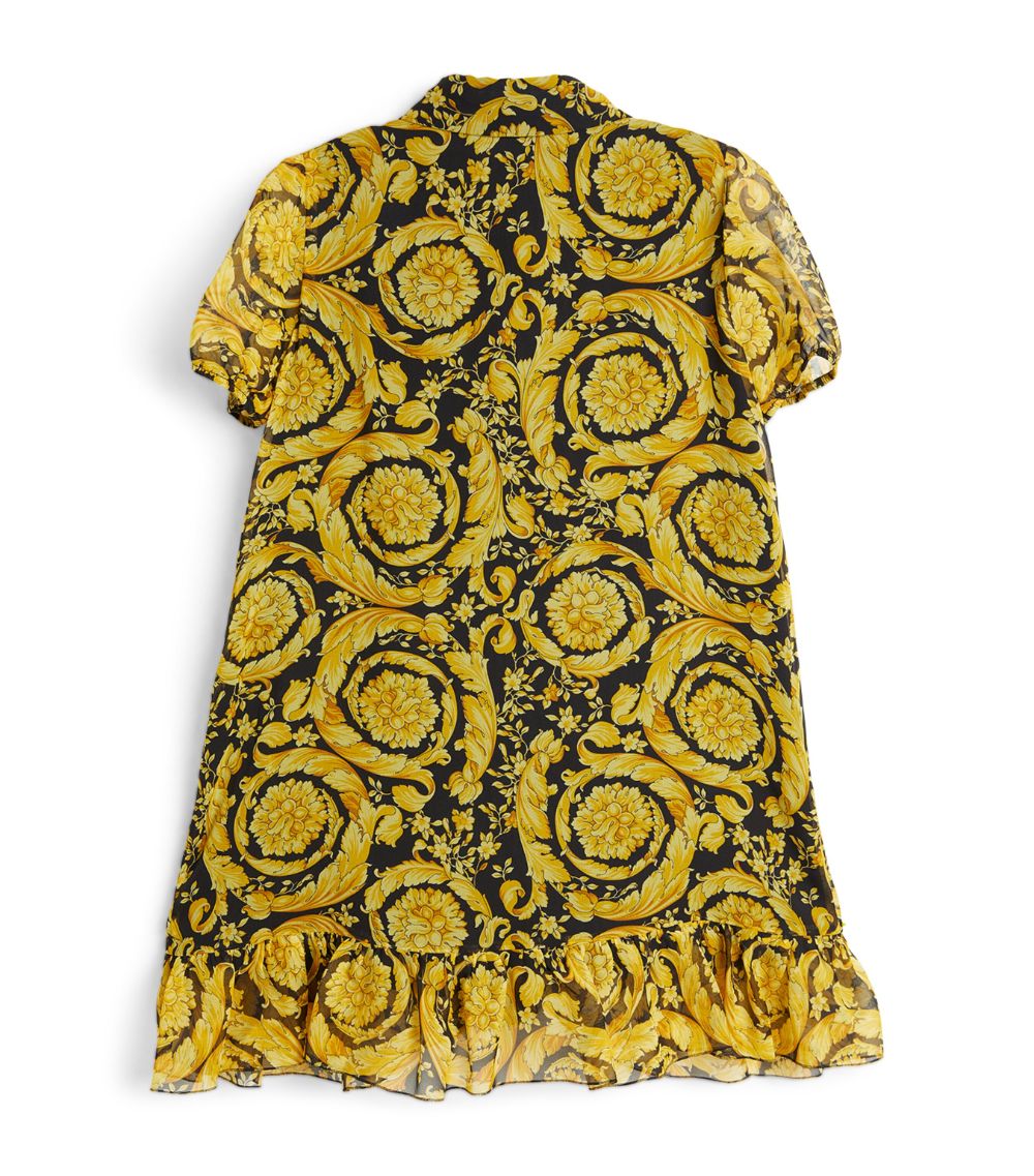 Young Versace Versace Kids Silk Baroque Print Dress (4-14 Years)