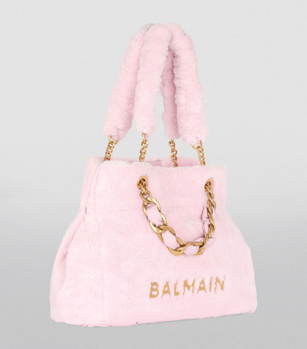 Balmain Balmain Large Shearling Cabas Shoulder Bag