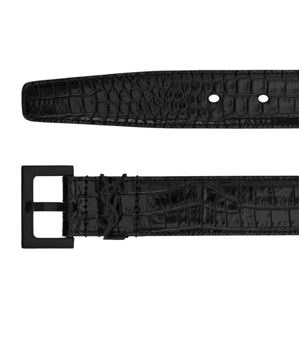 Saint Laurent Saint Laurent Leather Monogram Belt