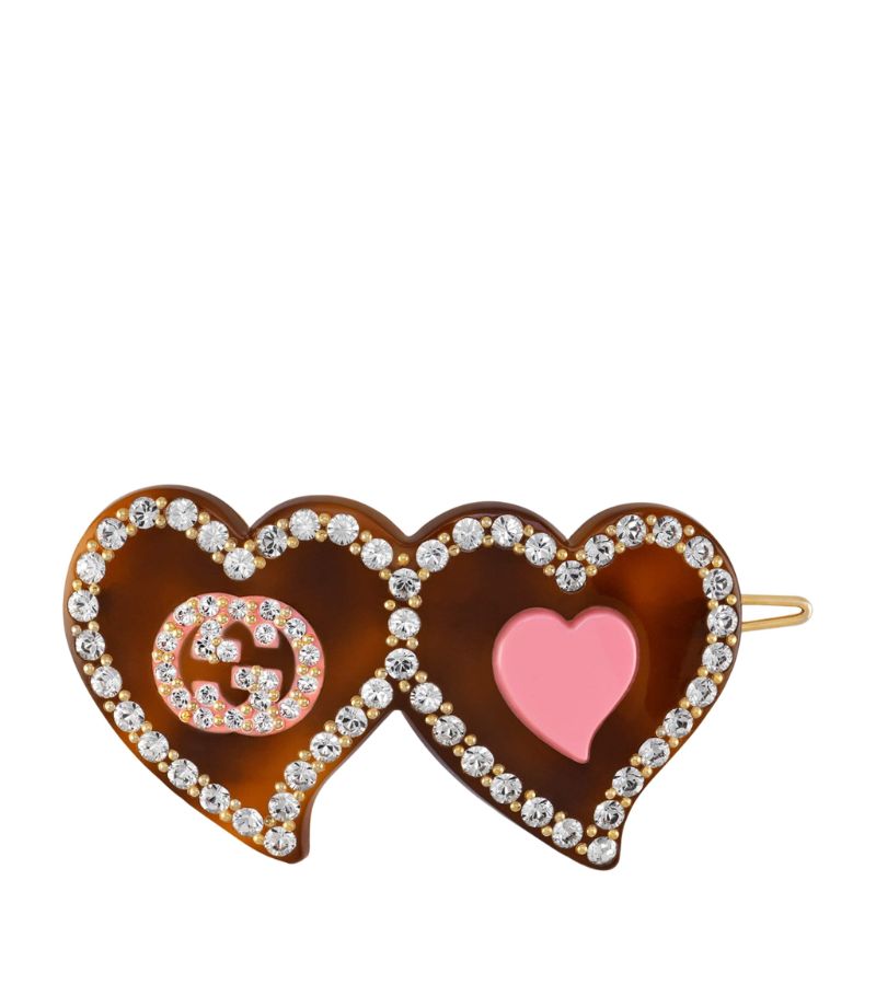 Gucci Gucci Interlocking G Hearts Hair Clip