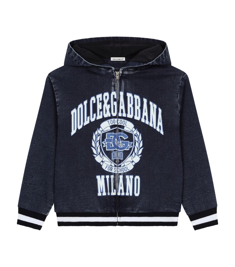 Dolce & Gabbana Dolce & Gabbana Kids Cotton-Blend Logo Hoodie (8-12 Years)