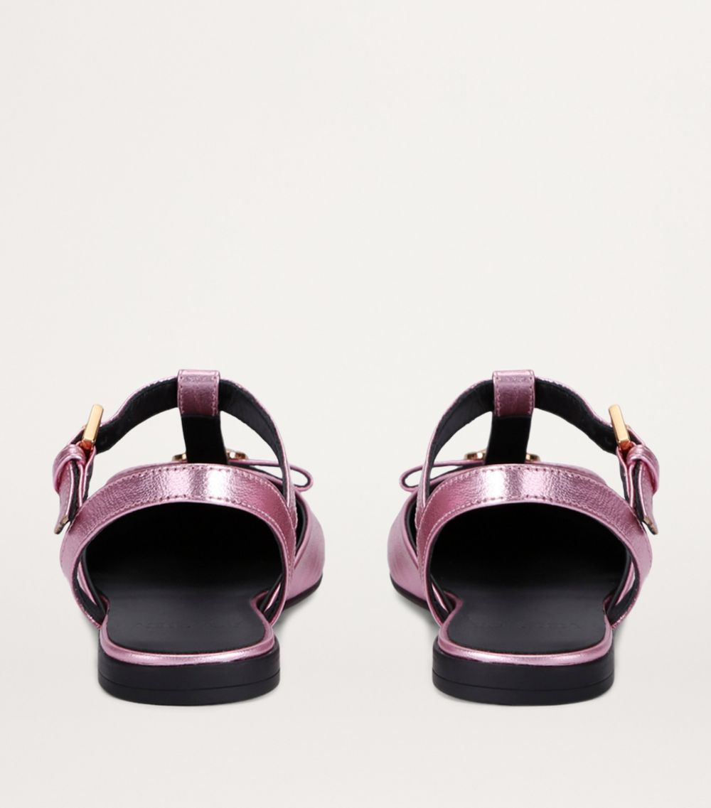 Young Versace Versace Kids Metallic Leather Ballet Flats