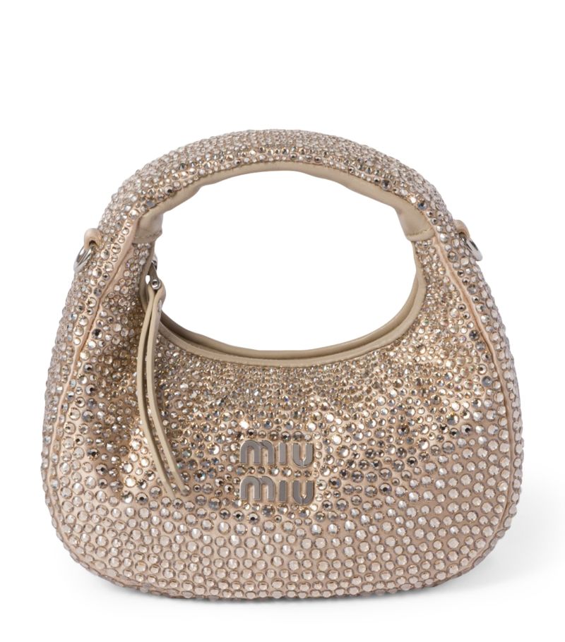 Miu Miu Miu Miu Mini Crystal-Embellished Wander Top-Handle Bag