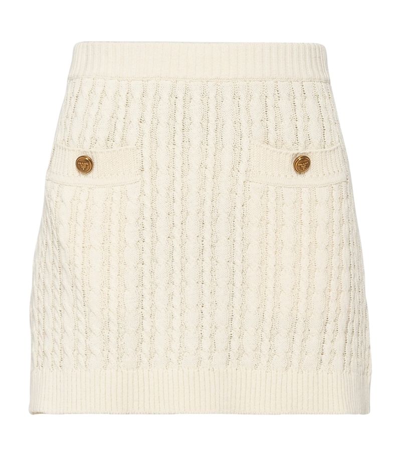 Prada Prada Cable-Knit Mini Skirt