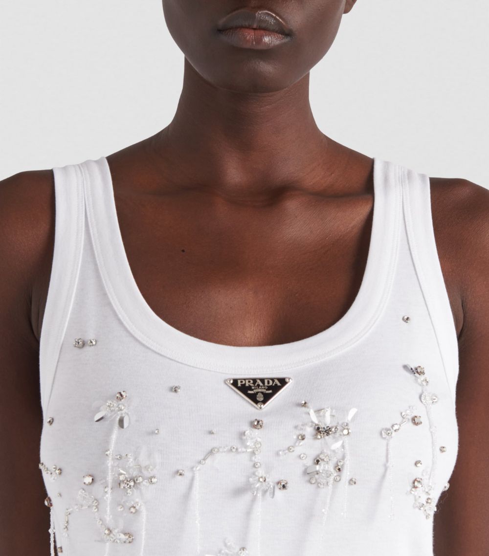 Prada Prada Cotton Embellished Tank Top Dress