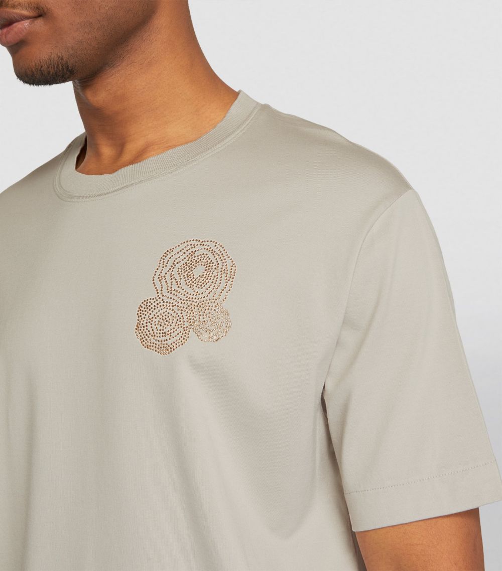 Limitato Limitato Cotton Embellished Flower T-Shirt