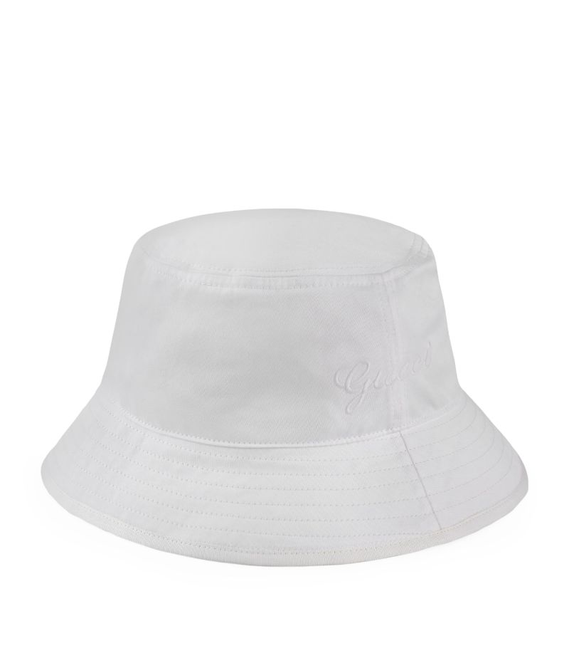 Gucci Gucci Cotton Embroidered Logo Bucket Hat