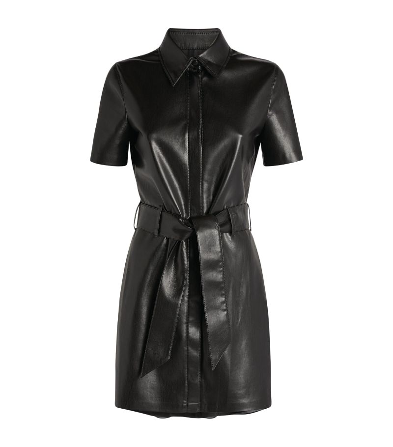 Nanushka Nanushka Vegan Leather Halli Shirt Dress