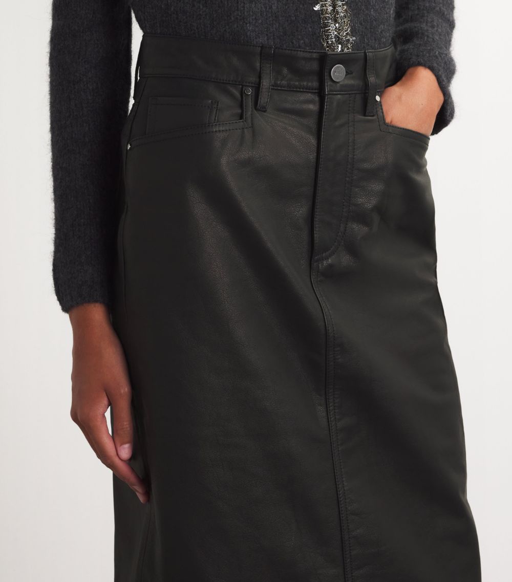 Paige Paige Leather Siren Midi Skirt