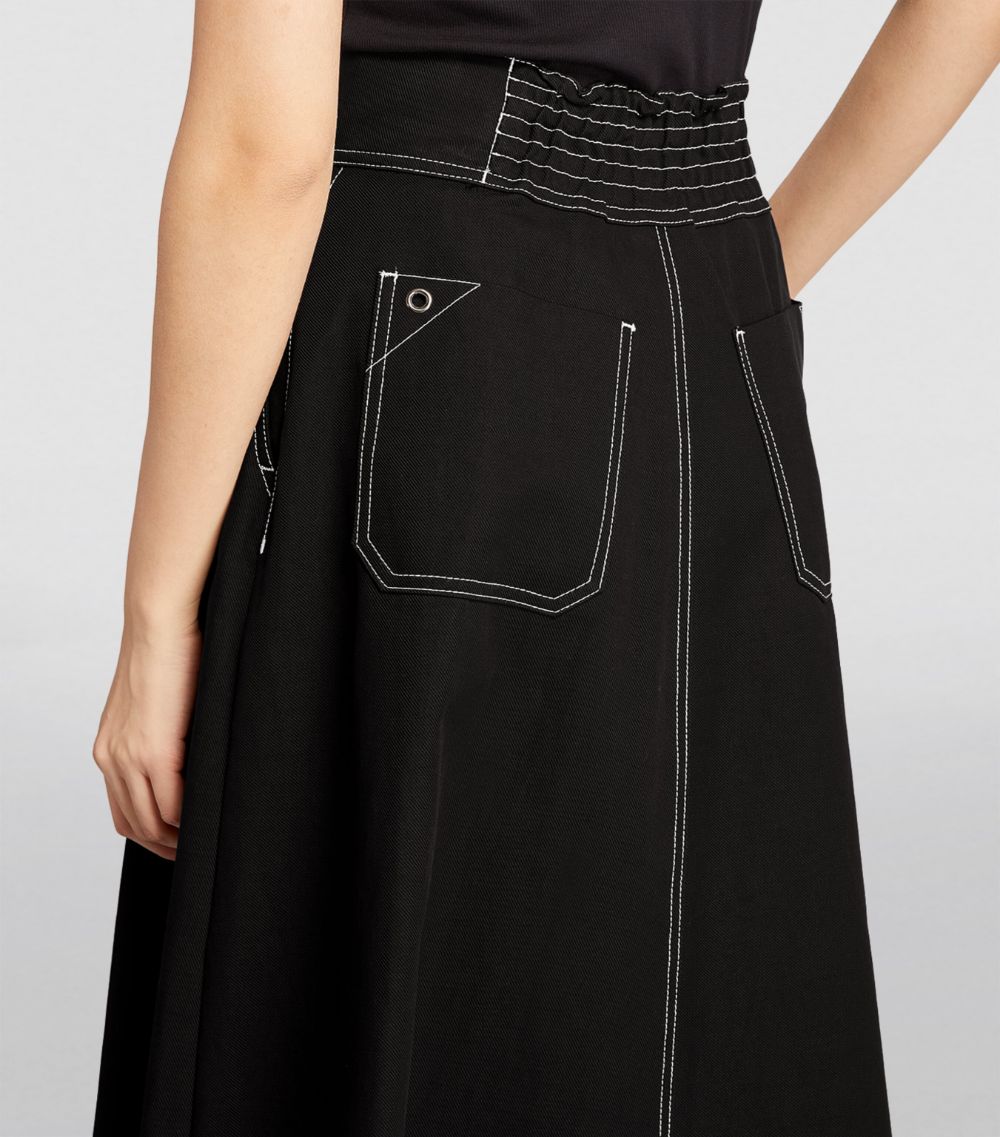 Max Mara Max Mara Cotton-Linen Flared Midi Skirt