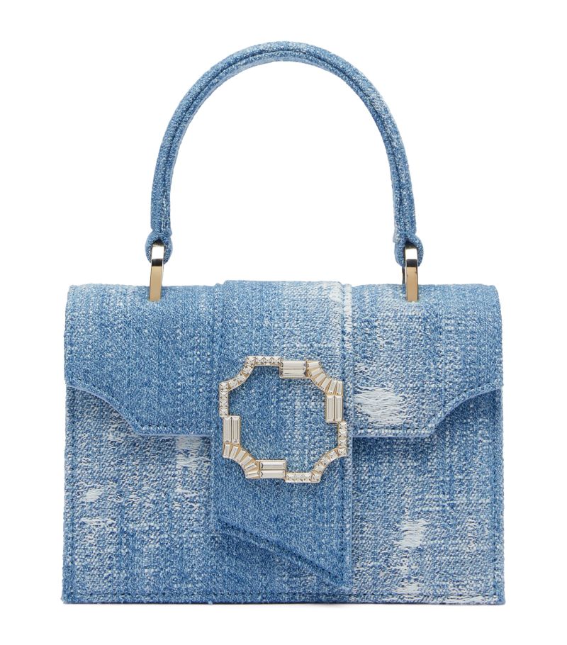 Malone Souliers by Roy Luwalt Malone Souliers Mini Denim Audrey Top-Handle Bag