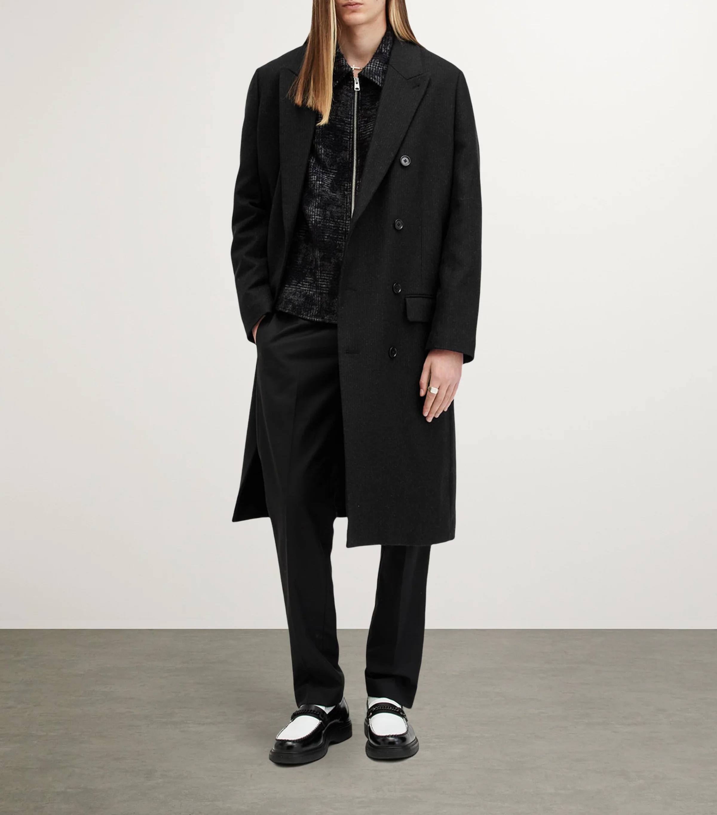 Allsaints AllSaints Wool-Blend Arcade Overcoat