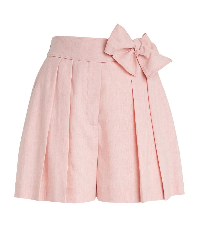  Claudie Pierlot Linen-Blend Belted Mini Skirt