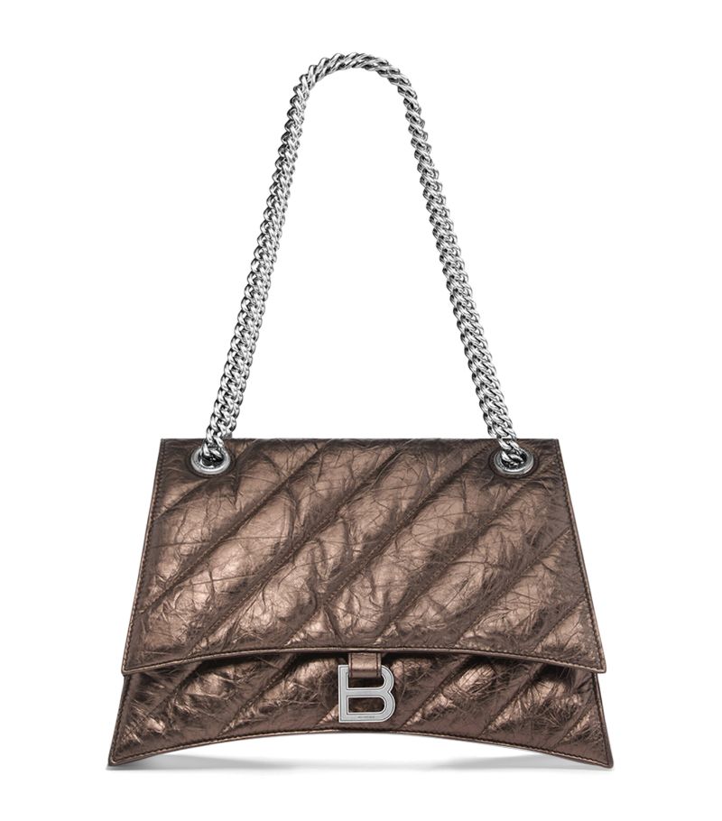 Balenciaga Balenciaga Metallic Leather Crush Shoulder Bag