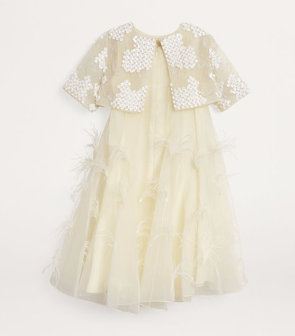 Maison Ava Maison Ava Feather-Trim Embellished Capucine Dress (6-14 Years)