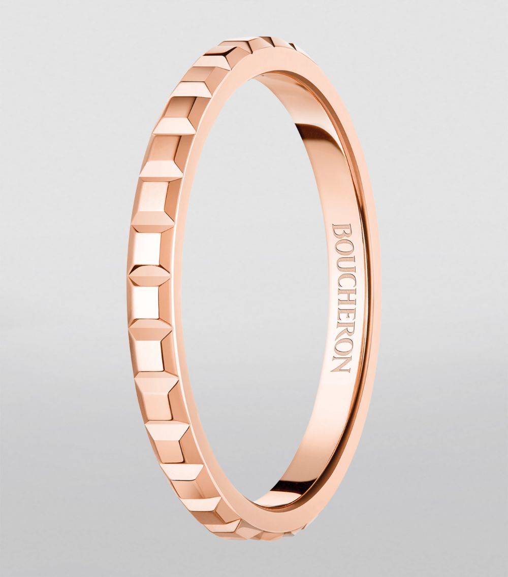 Boucheron Boucheron Mini Rose Gold Clou De Paris Wedding Ring