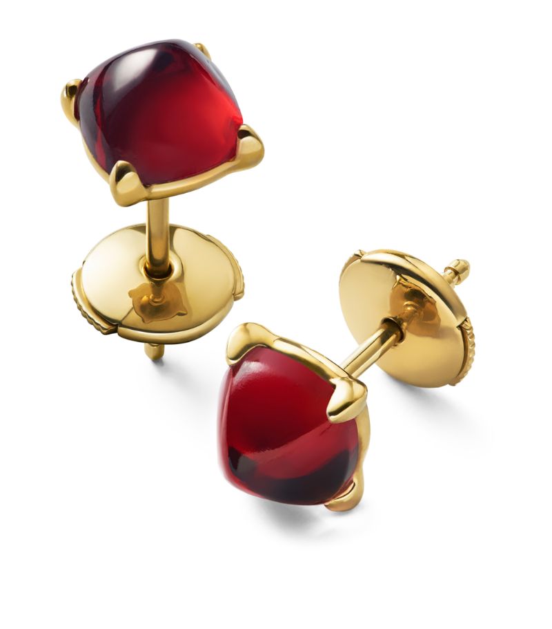 Baccarat Baccarat Gold Vermeil Mini Médicis Red Stud Earrings