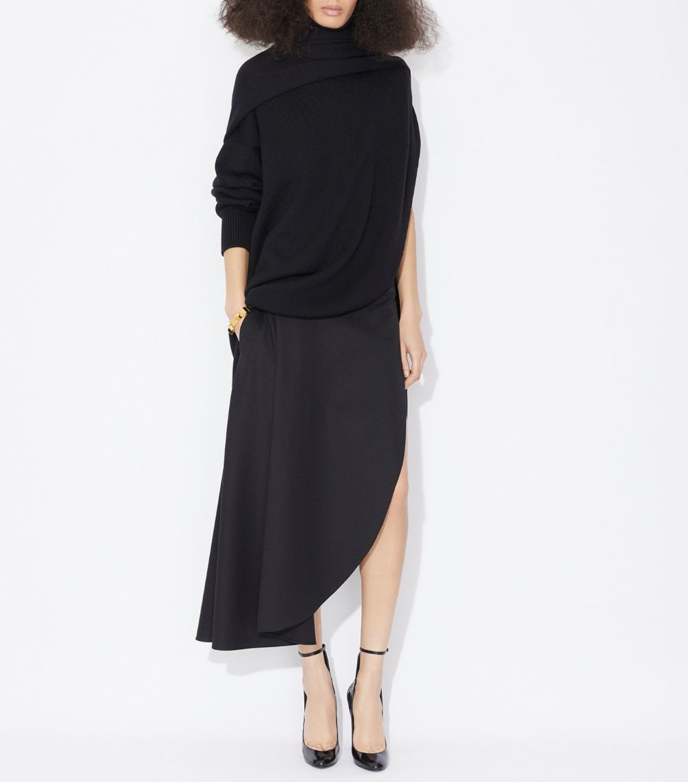 Alaïa Alaïa Wool Asymmetric Cape Sweater