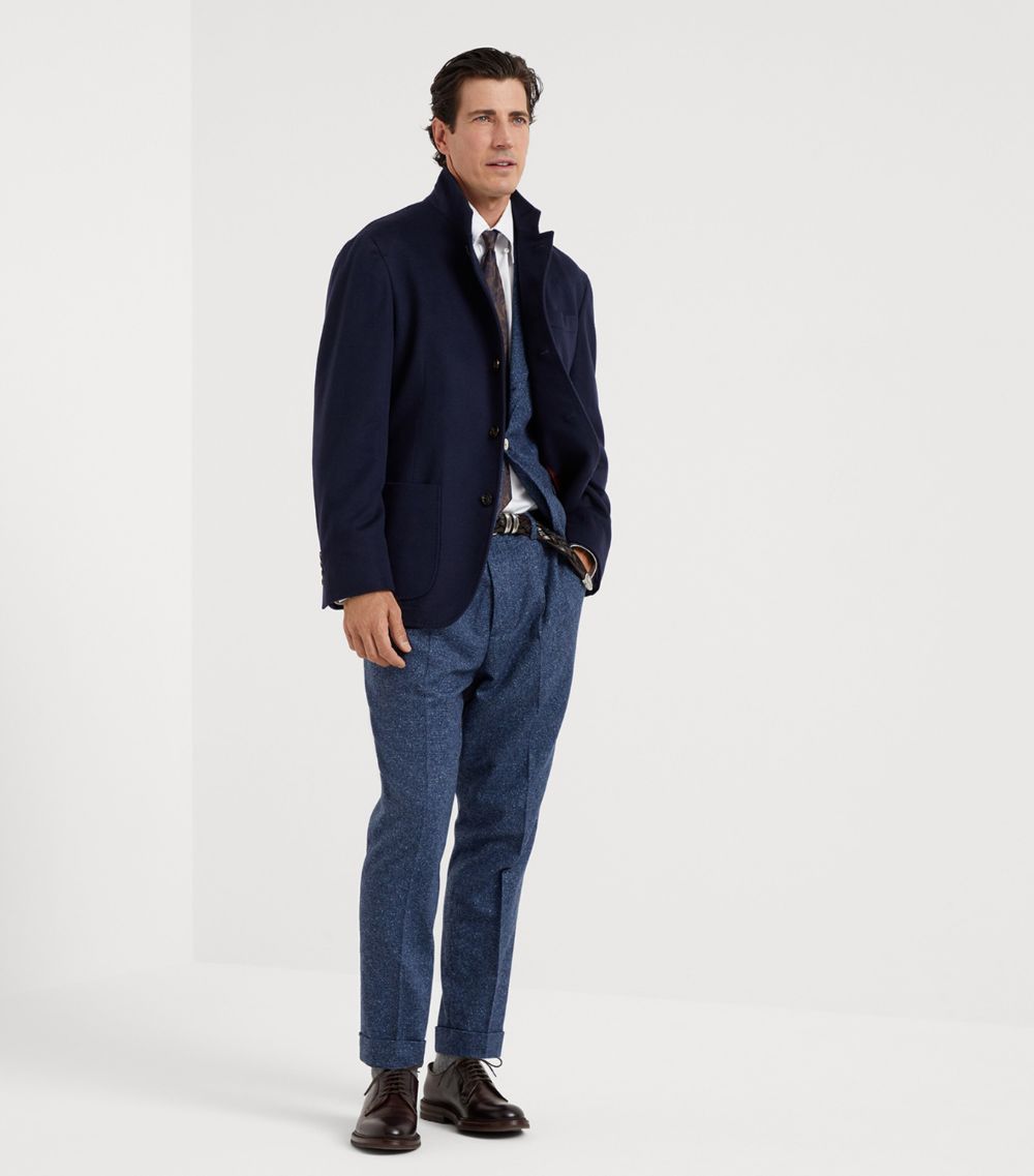 Brunello Cucinelli Brunello Cucinelli Silk-Wool Houndstooth Blazer