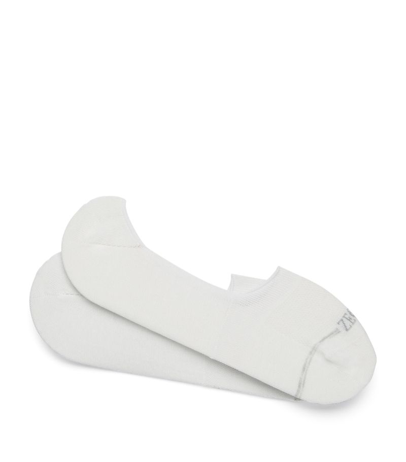 zegna Zegna Stretch-Cotton Logo Ankle Socks