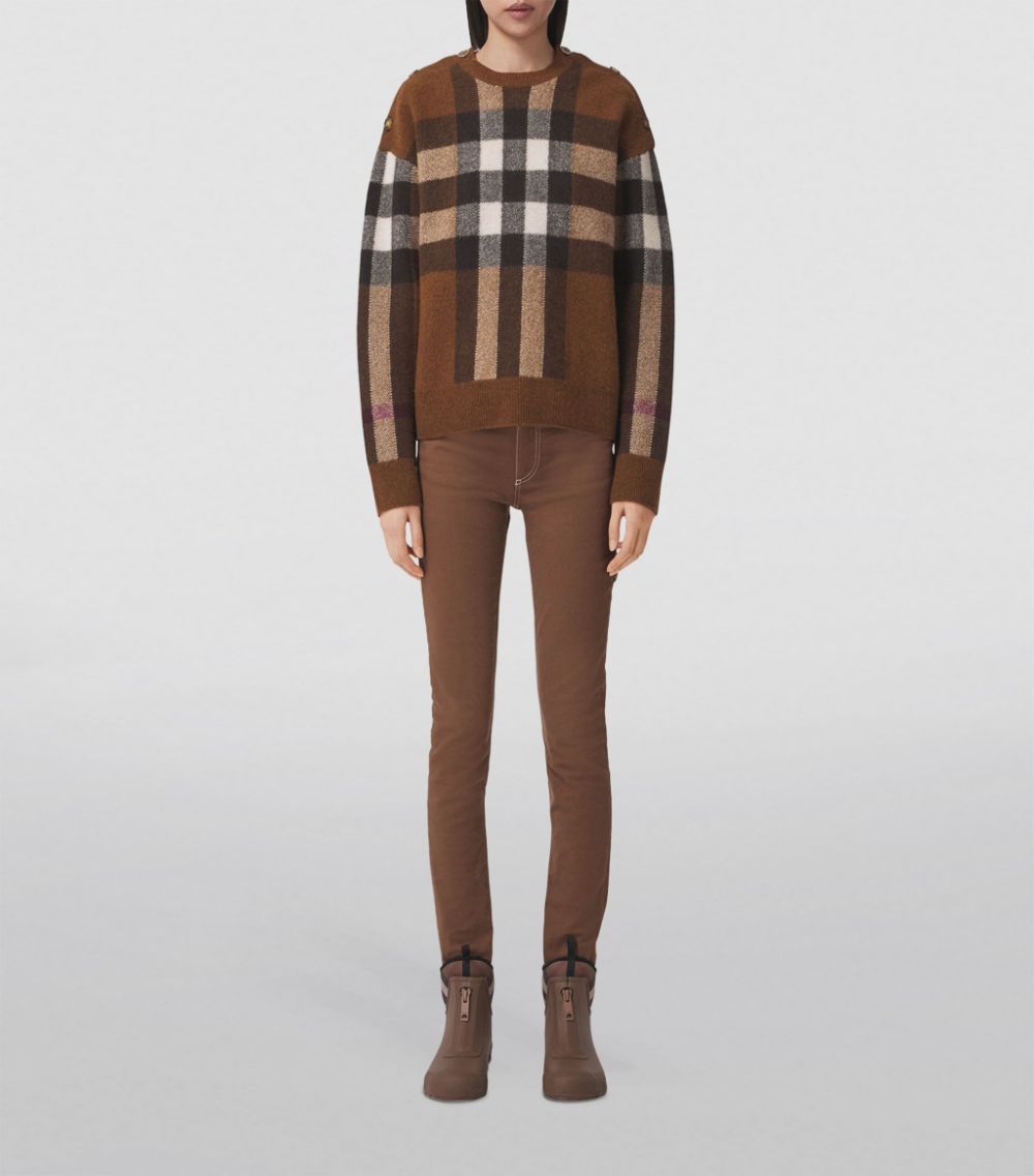 Burberry Burberry Wool-Cashmere Boxy Check Sweater