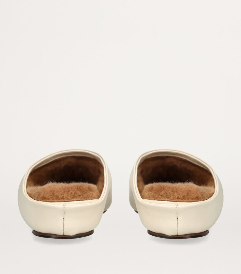 neous Neous Leather Shearling-Lined Alba Mules 30