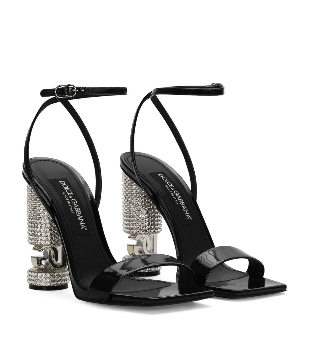 Dolce & Gabbana Dolce & Gabbana Calfskin Embellished Heeled Sandals 105