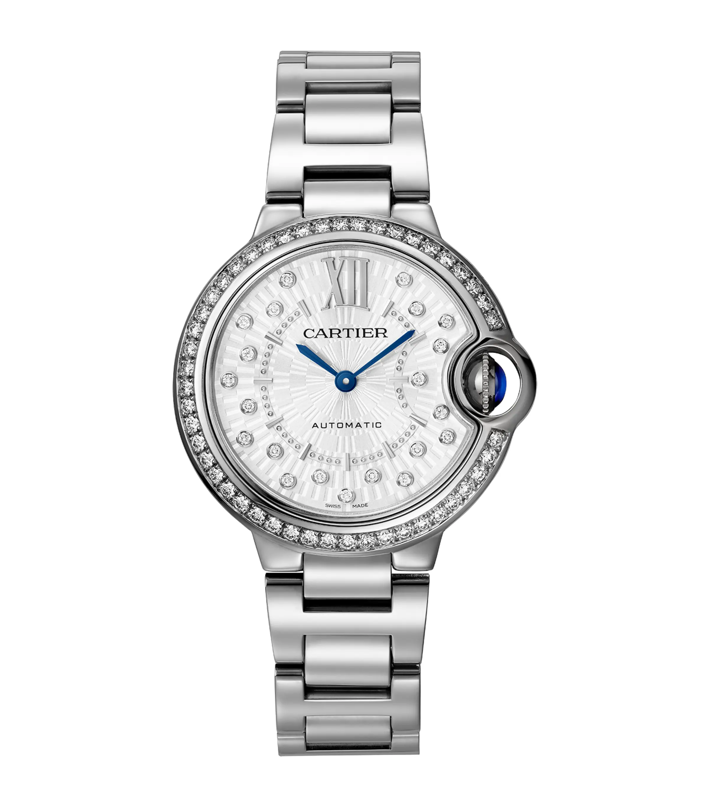 Cartier Stainless Steel and Diamond Ballon Bleu de Cartier Watch