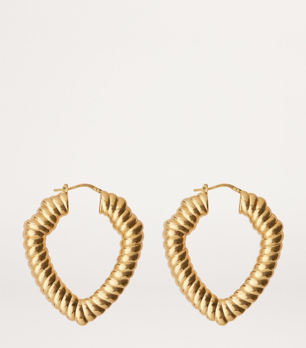 Burberry Burberry Large Gold-Plated Shield Hoop Earrings