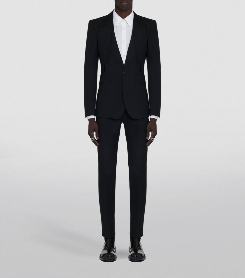 Alexander McQueen Alexander Mcqueen Wool Lapel-Detail Blazer