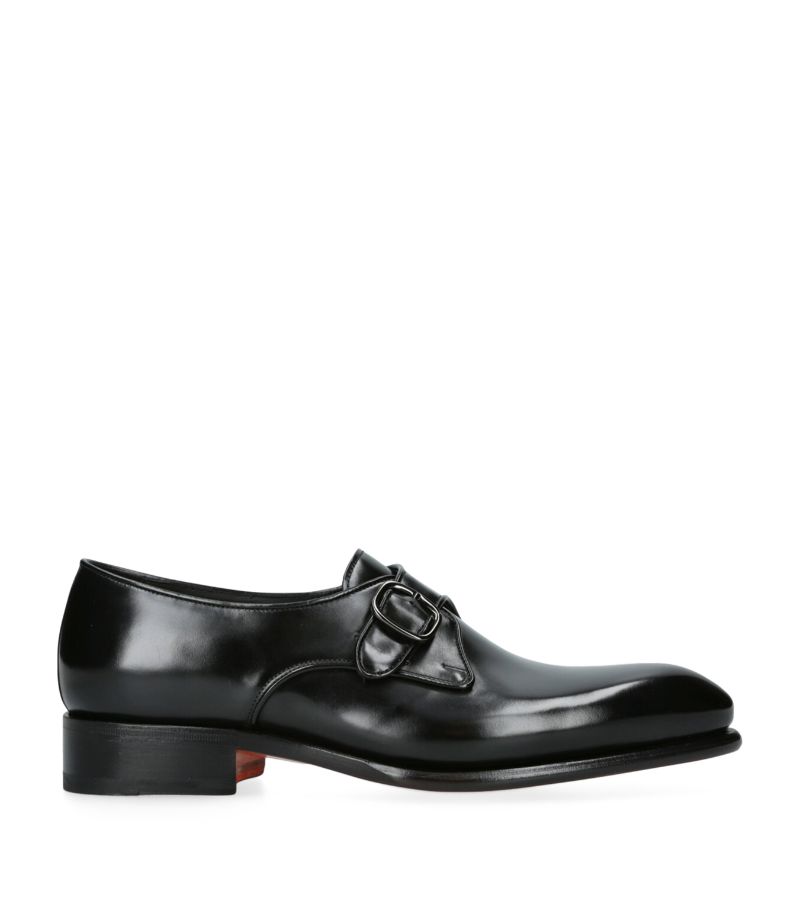 Santoni Santoni Leather Carter Single Monk Shoes