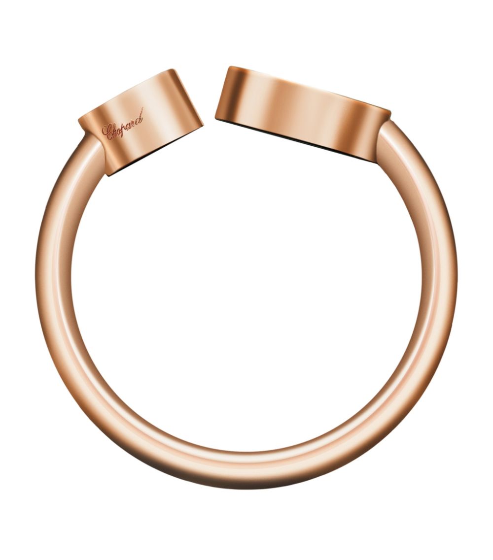 Chopard Chopard Rose Gold and Diamond Happy Hearts Ring
