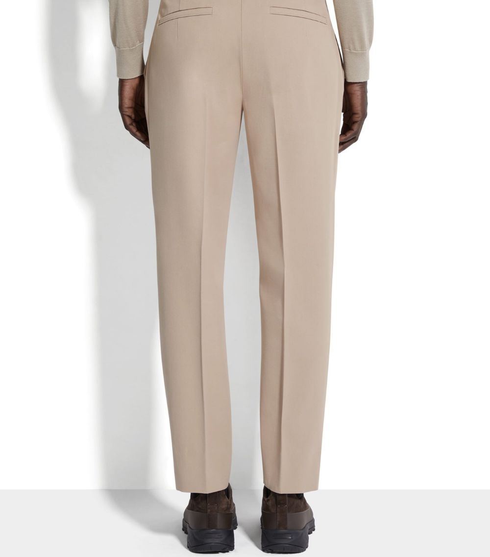 zegna Zegna Cotton-Wool Tailored Straight Trousers