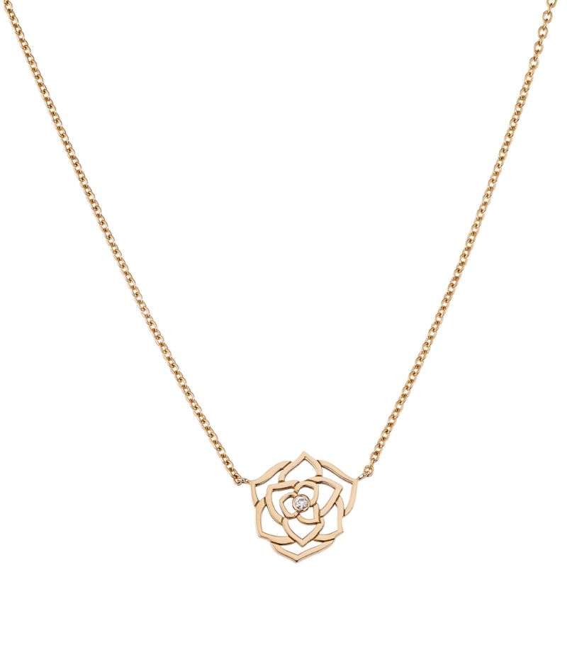 Piaget Piaget Rose Gold And Diamond Rose Pendant Necklace