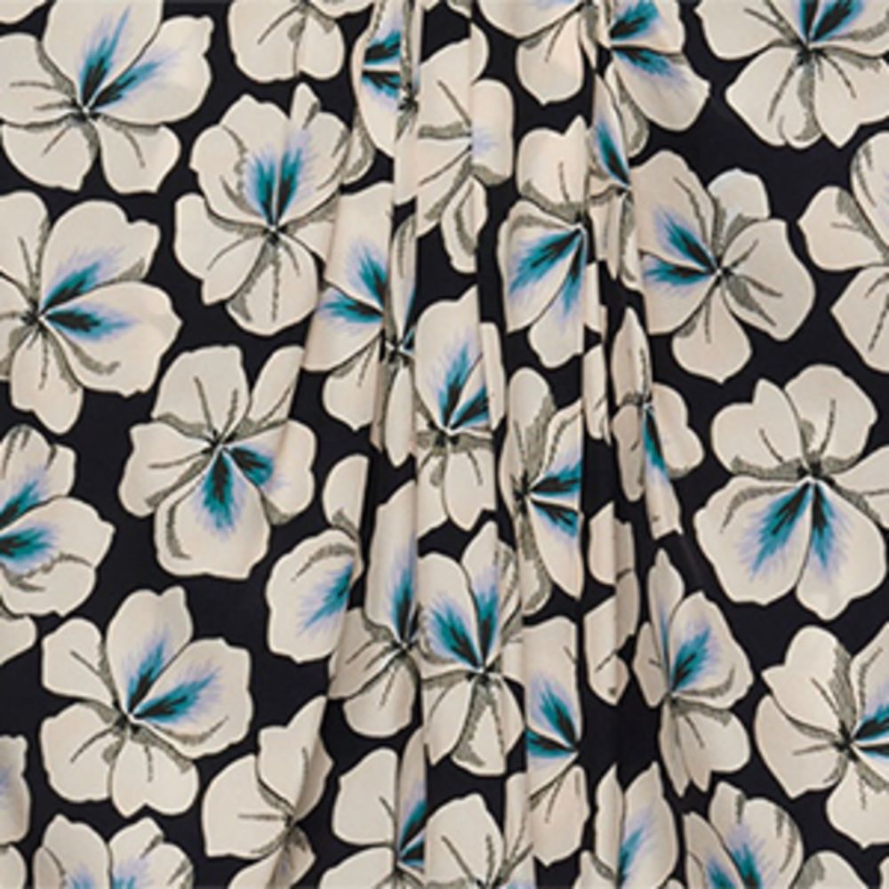 Prada Prada Floral Print Pongee Midi Skirt