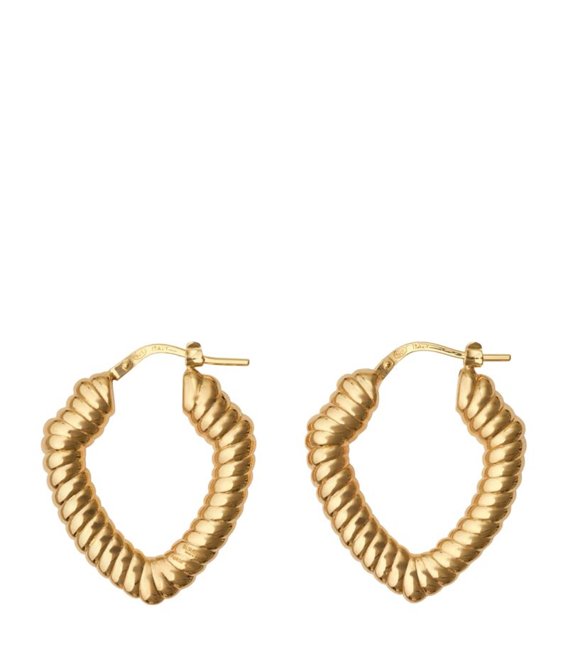 Burberry Burberry Small Gold-Plated Shield Hoop Earrings