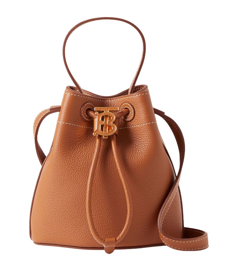 Burberry Burberry Mini Leather Tb Bucket Bag