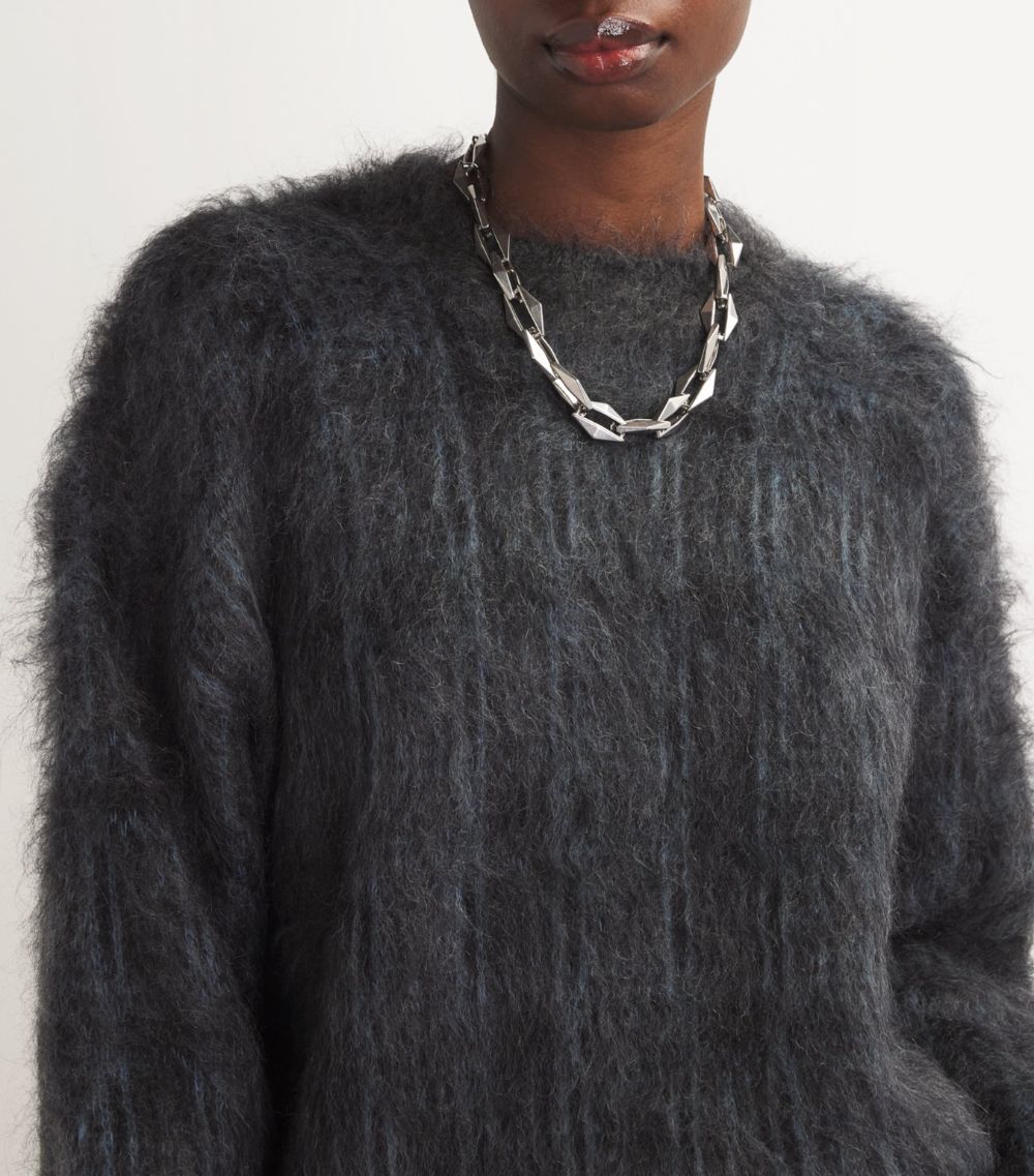 Alexander Wang Alexander Wang Wool-Mohair-Blend Plaid Sweater