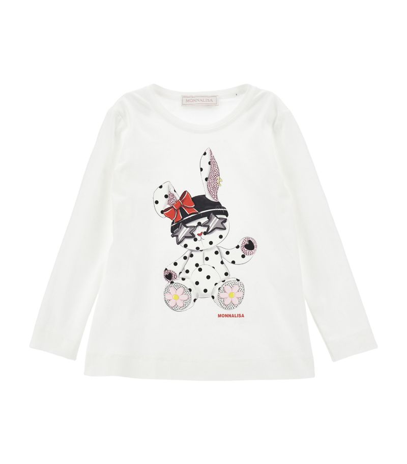 Monnalisa Monnalisa Embellished Bunny Print T-Shirt (2-13 Years)