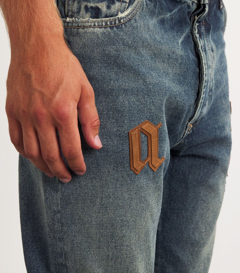 PALM ANGELS Palm Angels Logo Patch Jeans