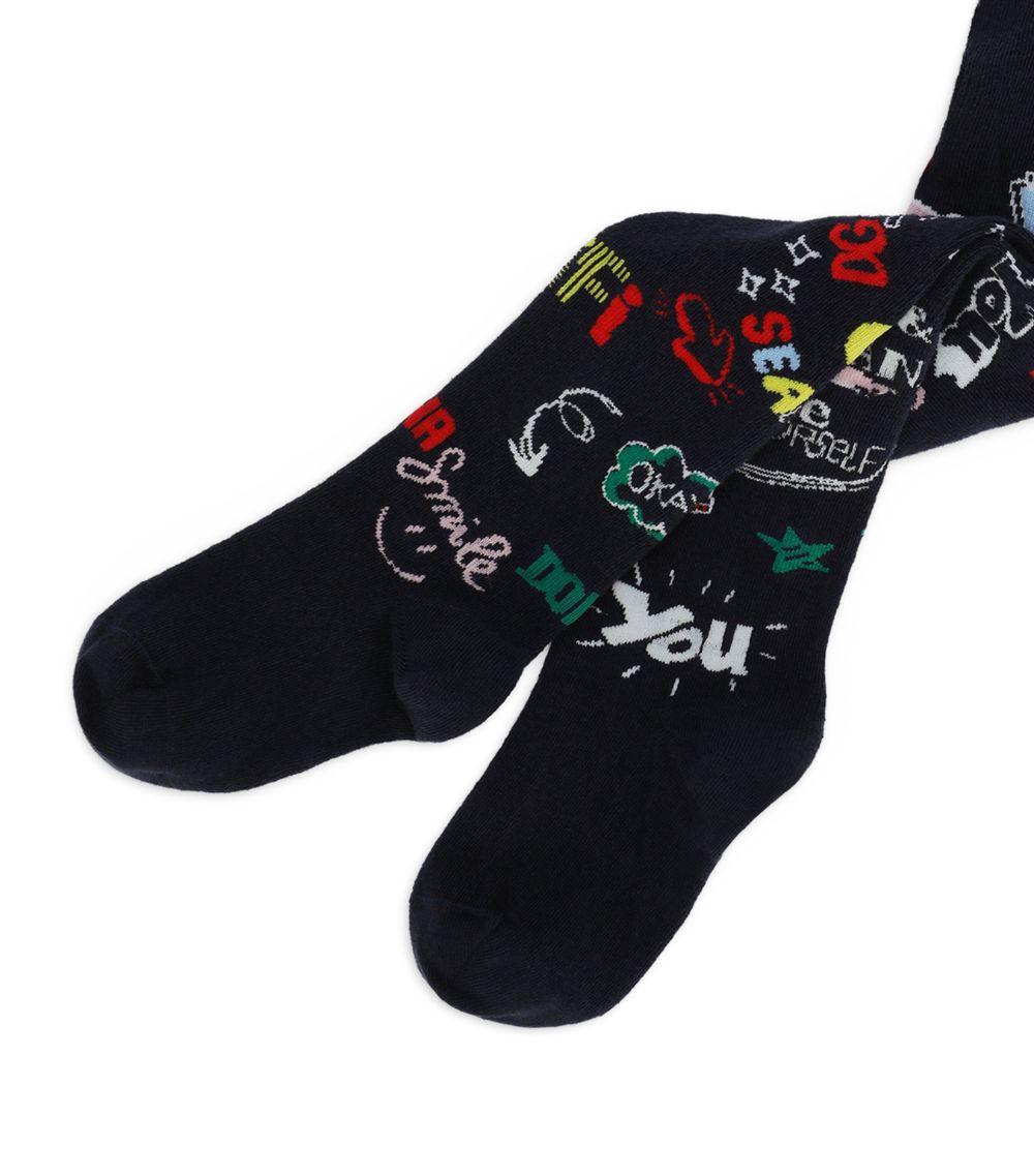 Dolce & Gabbana Dolce & Gabbana Kids Cotton-Blend Graphic Tights